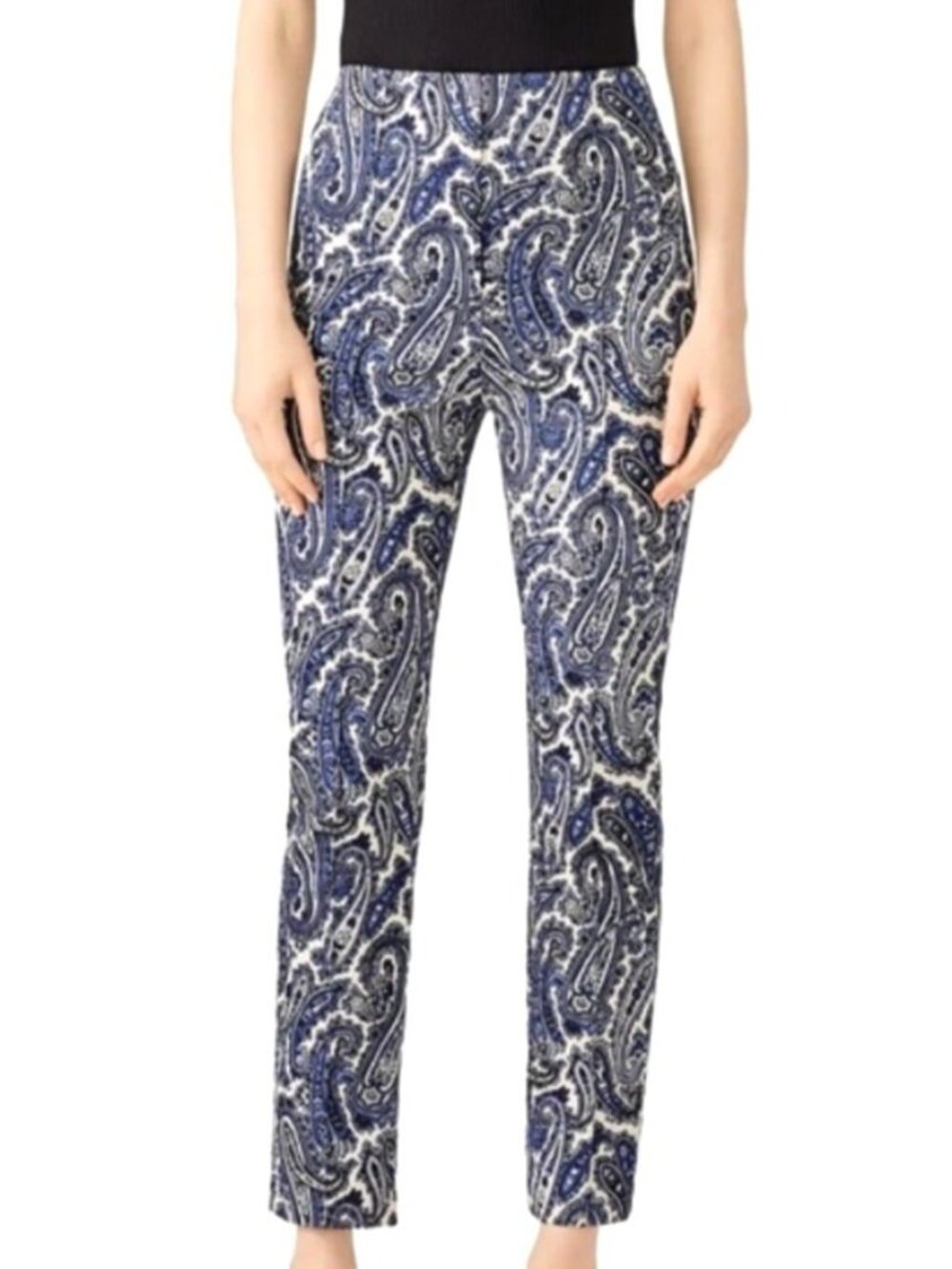 Diane Von Women's Sz 8 Furstenberg Paisley Skinny Print Cropped Pants